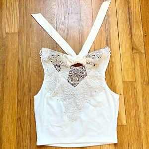 Lace Crop Top - White